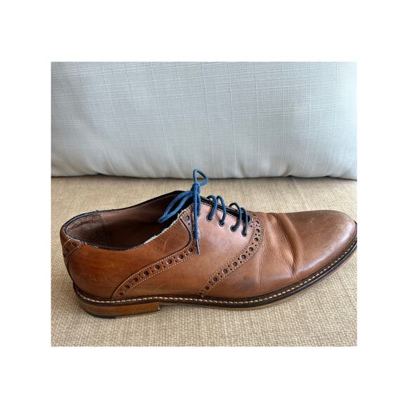 Aston Grey Collection Chestnut Leather Lace Up Oxfords Men's Dress Shoe Size 11 - Picture 10 of 12